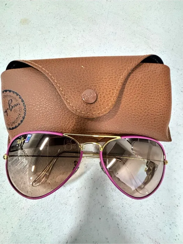 Ray Ban Aviator Full Color Pink & Gold 58mm - Image 2