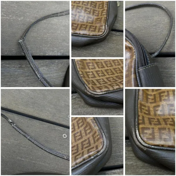 Authentic Vintage Tan Brown Monogram Fendi Shoulder Bag Purse - Image 15