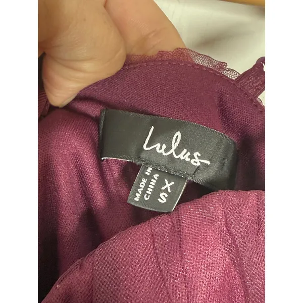 Lulus Unforgettable Poise Maxi Dress Women's XS Plum Purple Tulle Tiered NWT - Image 13