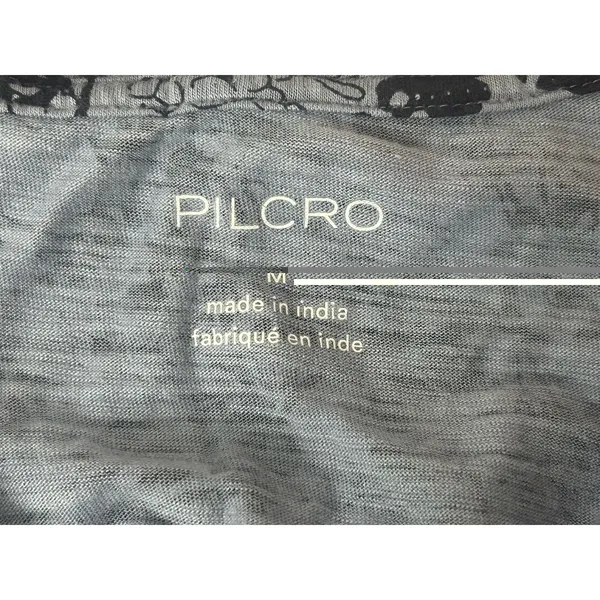 Pilcro Anthropologie Long-Sleeve Cinched V-Neck Top Blue Floral Sz M NEW Classic - Image 5