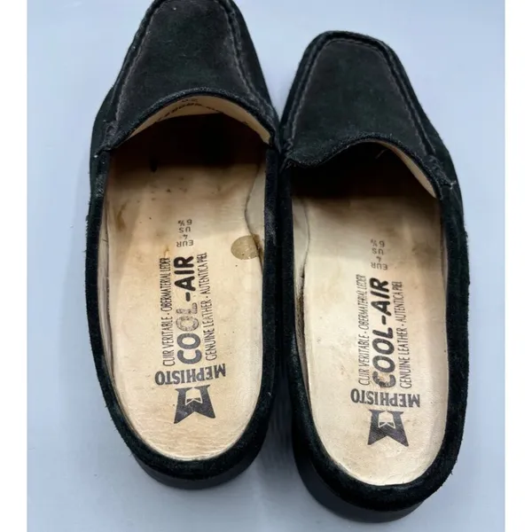 Mephisto Cool Air Black Suede Slip-On Mules‎ Loafers Womens 6.5 - Image 3