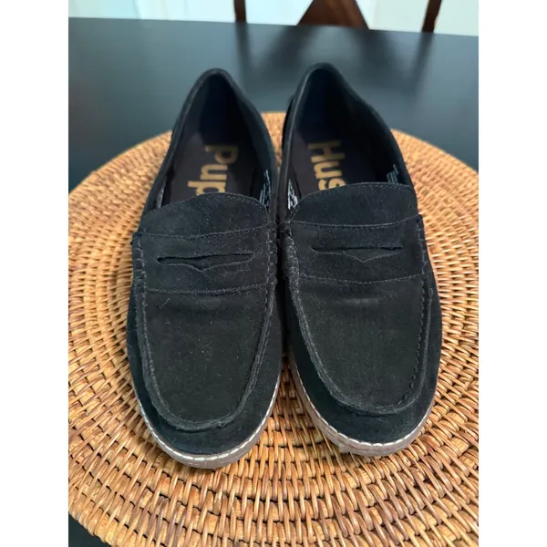 Hush Puppies Womens Black Suede Penny Loafers Bounce Comfort Shoes HW06683-001 9 - Image 2