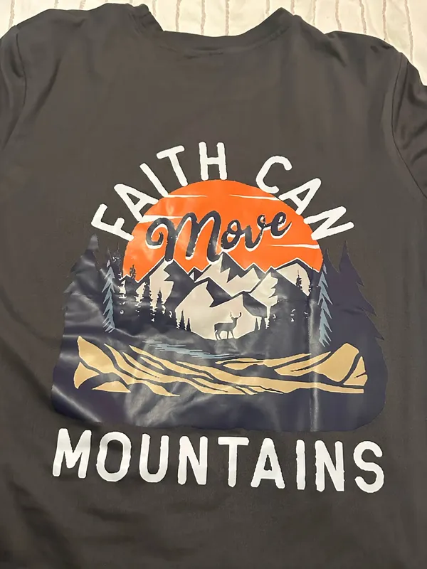 SheIn Faith Can move mountains t shirt - Image 2