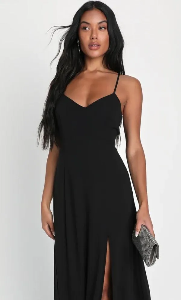 Lulus NWT Adoring Elegance Black Sleeveless V-Neck Maxi Dress Size Small - Image 4