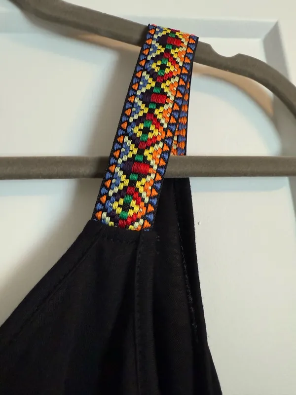 Embroidered strap tank Black Size L - Image 2