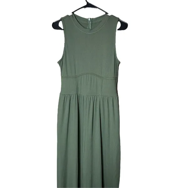Cider‎ Solid Green Sleeveless Wide Leg Jumpsuit - Image 2