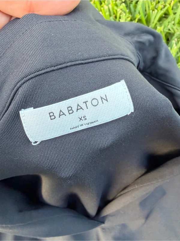 Aritzia Babaton Contour Polo Long Sleeve Bodysuit Black XS Double Layer - Image 8