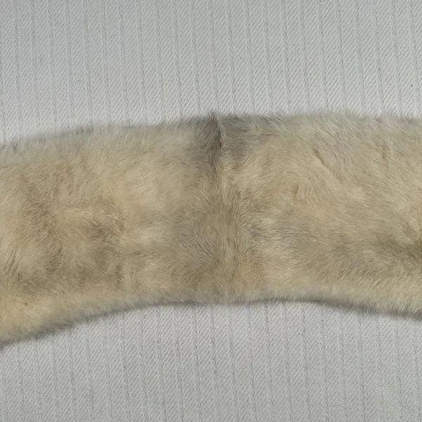 Vintage Genuine Fur Shawl Stole Wrap Cream Ivory Soft - Image 3