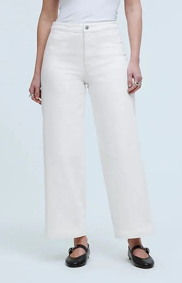 Madewell The Curvy Emmett Wide-Leg Jean in Tile White Welt Pocket Edition SZ 27 - Image 12