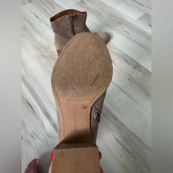 Lucky Brand Taupe Suede Ankle Western Booties - Image 3