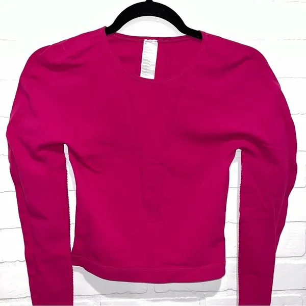 Fabletics Corey SculptKnit® Long-Sleeve Top in Very Berry Size Small - Image 10