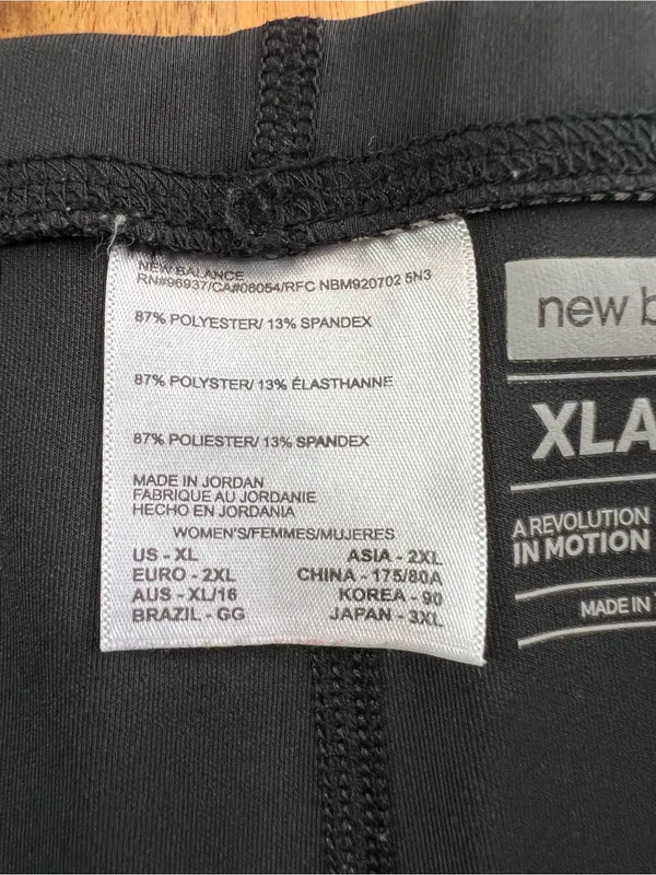 New Balance Biker Shorts Women’s XL Black Athletic Compression - Image 3