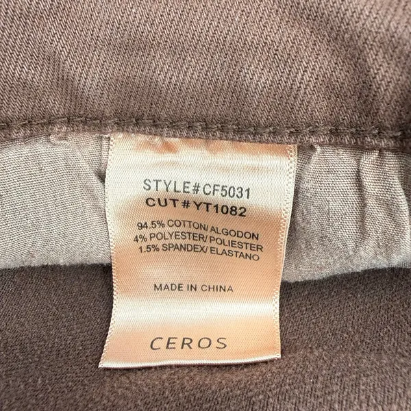 Ceros Jeans Womens SZ 30 NWT Phoenix High Rise Flare Distressed Mocha Denim Crop - Image 14