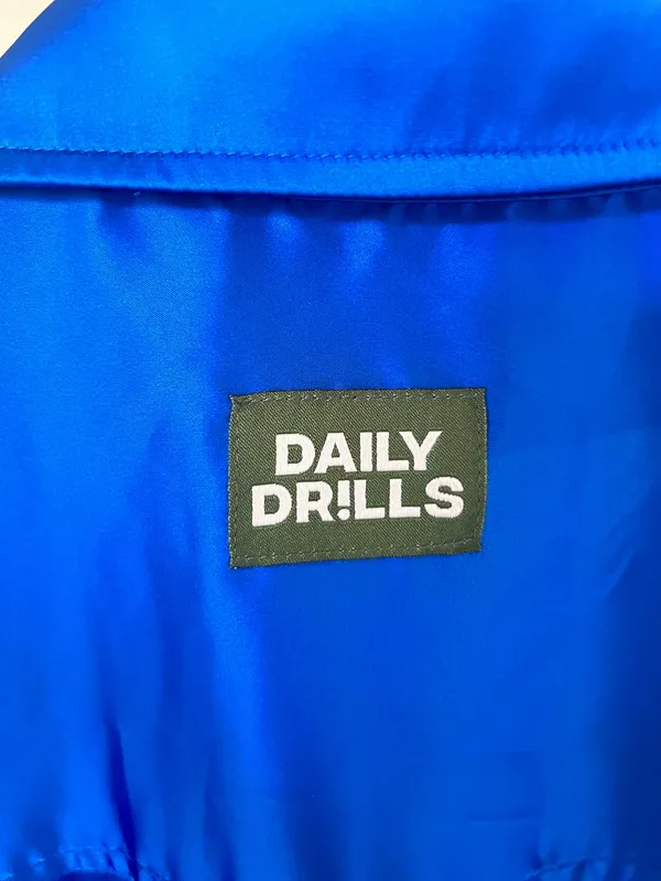 Daily Drills Silky Cobalt Button Down - Image 4
