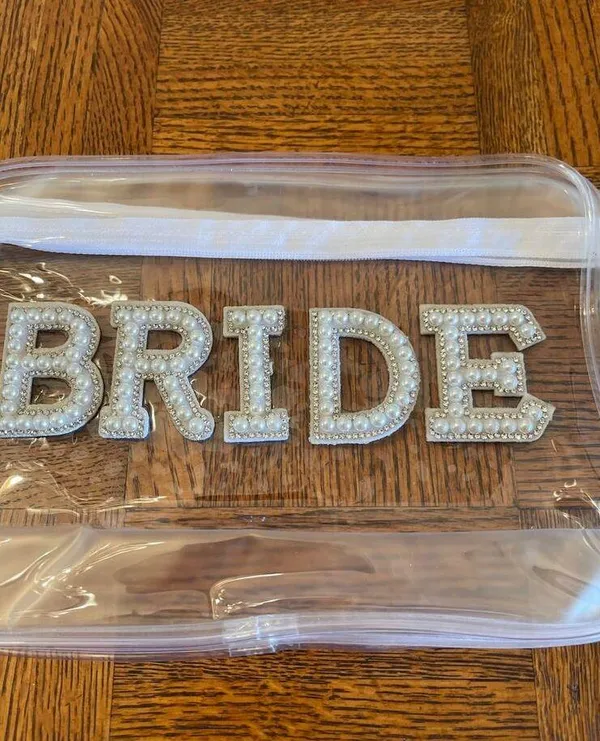 Bejeweled BRIDE cosmetic bag with ribbon Barrett - Image 2