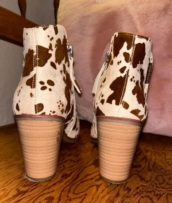 Maurice's Feaux Cow Print Booties - Image 3