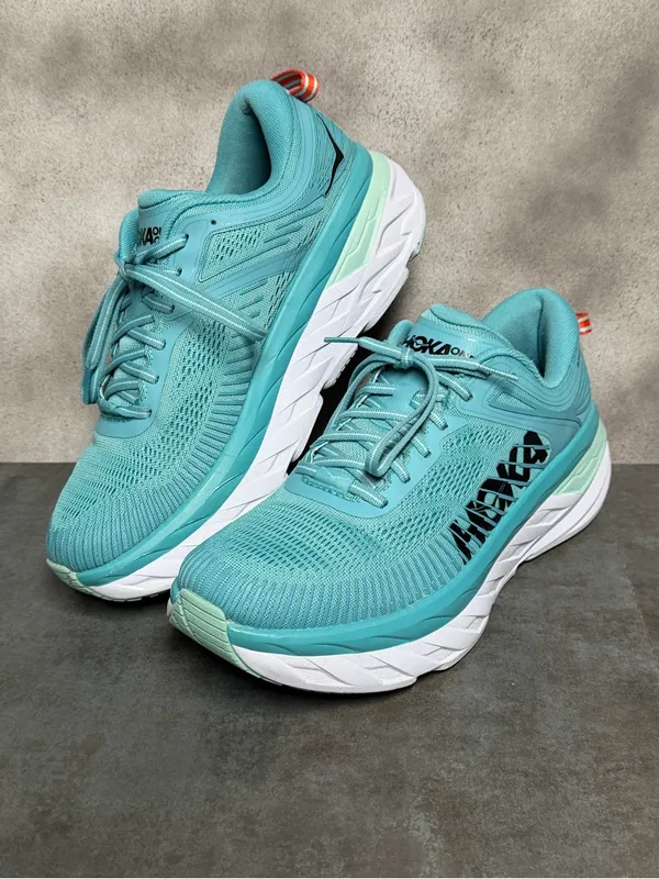Hoka One One Bondi 7 Women’s Aqua Running Shoes Size 9.5 - Image 12