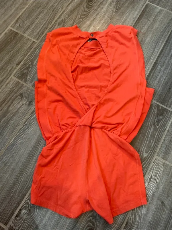 FP movement Free People hot shot romper size extra small XS EUC coral/orange/red - Image 5