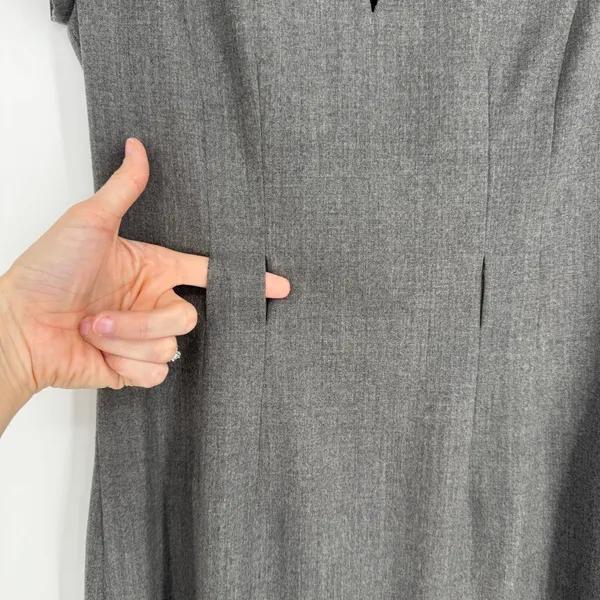 Ralph Lauren Black Label Wool Sheath Dress Size 4 Gray Workwear‎ Minimalist Chic - Image 4