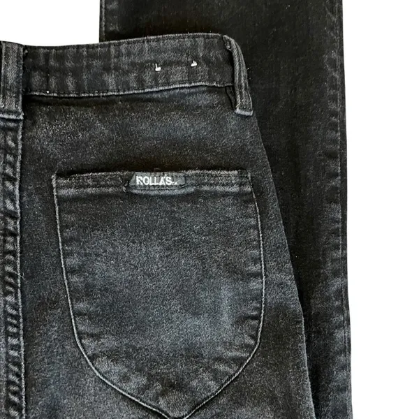 Rolla’s Women’s East Coast High Rise Black Denim Cropped Bootcut Jeans Size 27 - Image 9