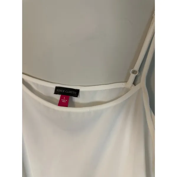 Vince Camuto White Slinky Cami Sz L NEW - Image 6