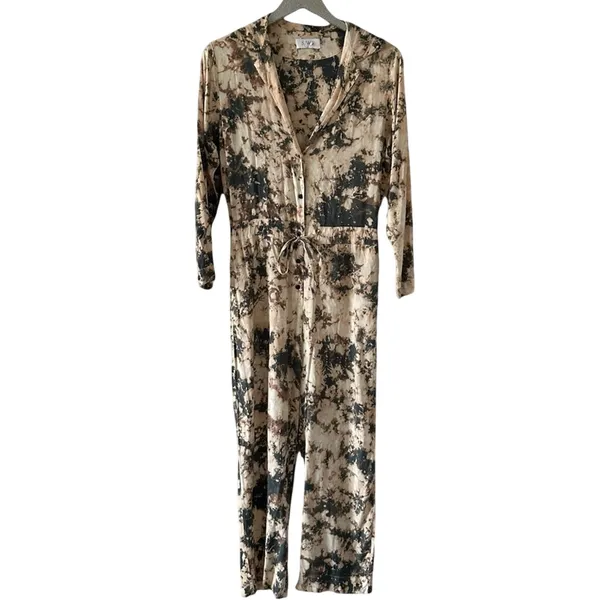 Revolve S/W/F Tie Dye Tie Waist Jumpsuit in Rejuvenation - Image 3