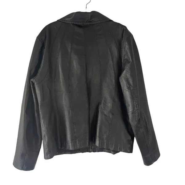 East 5th Women's Size XL Leather‎ Black Full Zip Moto Jacket - Image 7