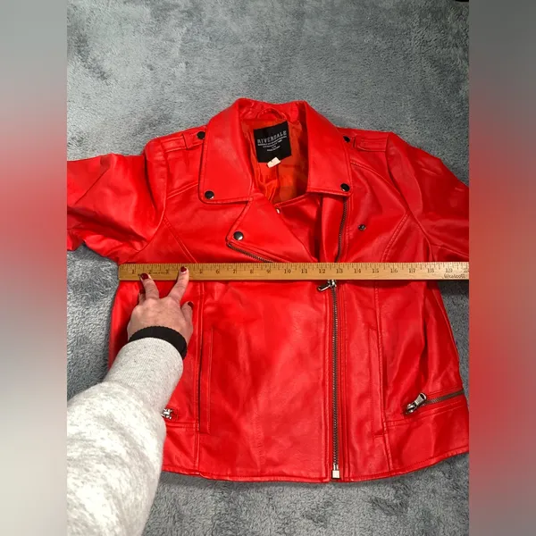 Riverdale south side serpents cherry faux leather Moto jacket large - Image 8