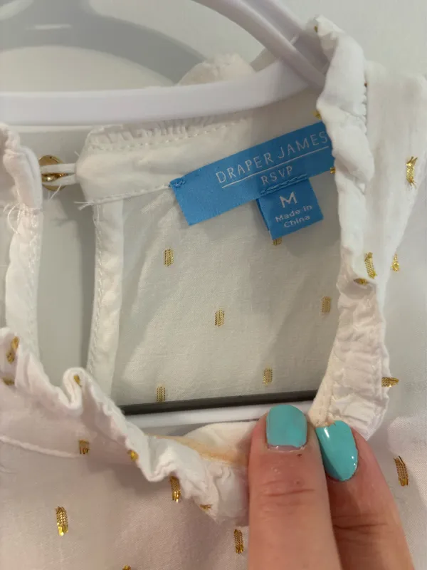 White and Gold Draper James Top - Image 3
