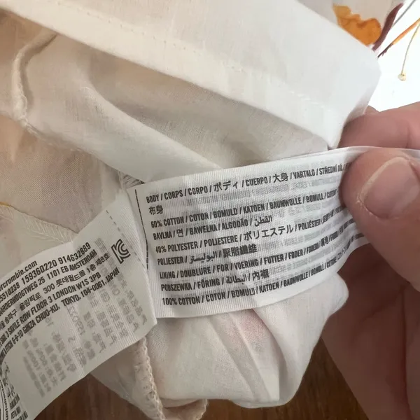 ABERCROMBIE- Poplin Puff Sleeve Mini Dress Floral Size S - Image 5