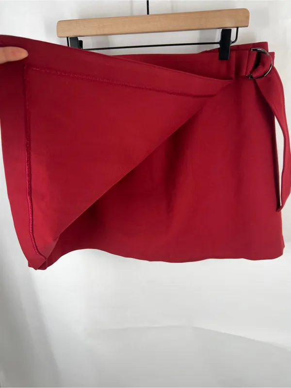SPANX Ponte Wrap Mini Skirt Skort Deep Red Built-In Shorts Size 1X NWT - Image 4