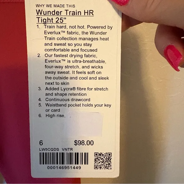 Lululemon Wunder Train HR 25” Leggings. NWT Color VNTR - Image 5