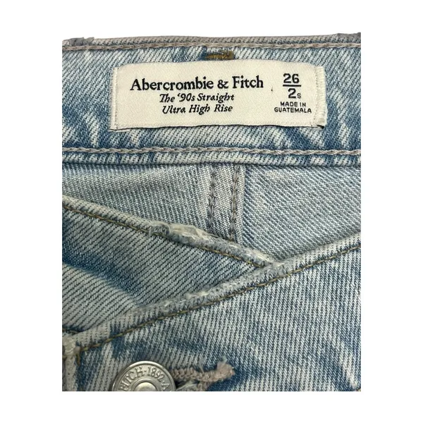 Abercrombie Fitch The 90s Straight Womens 26 2S Blue Ultra High Rise Crossover - Image 3