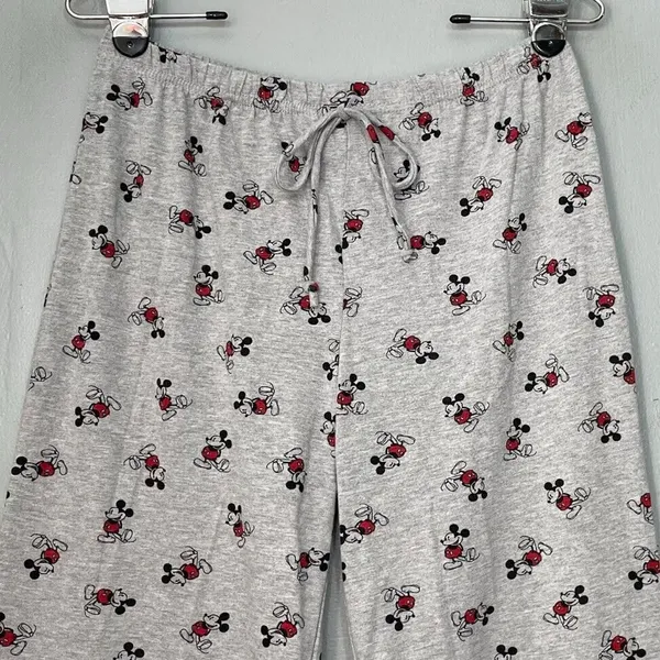 Disney Mickey Mouse Juniors Size Medium Gray Pajama Lounge Pants Novelty Sleep - Image 2