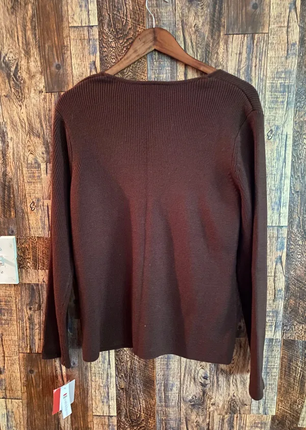 Croft & Barrow NWT women's brown cardigan size Large body 100% acrylic - Image 2