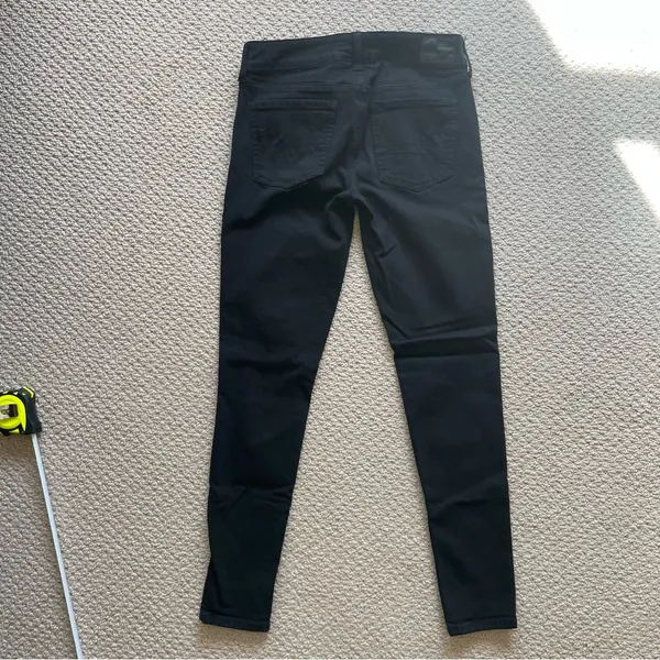 American Eagle Black Denim Ripped Knee Jegging Skinny Mid Rise Jean 4 - Image 6