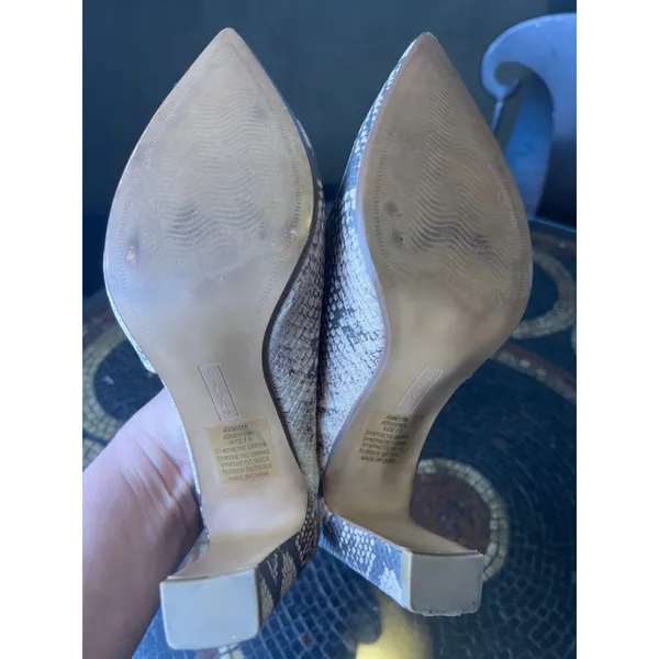 Steven By Steve Madden Josette Mule Heels Womens 7.5 Snakeskin Pointed Toe Block He - Image 6