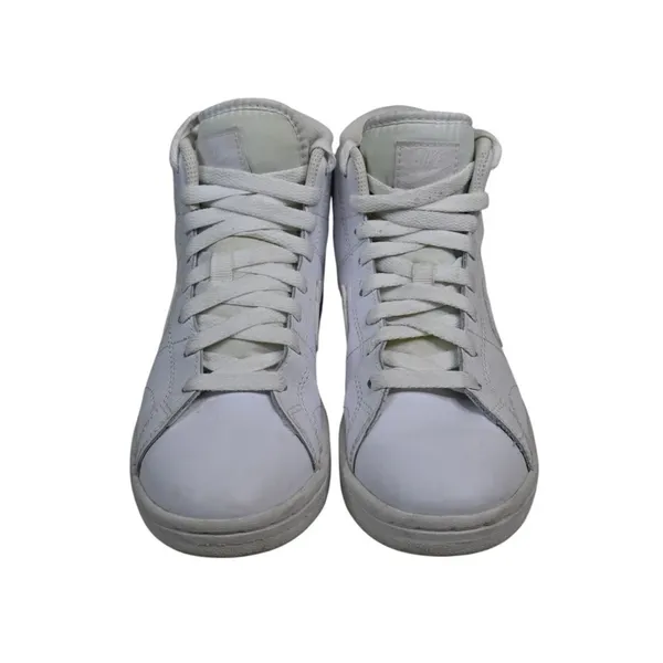 Nike Womens 6.5 Court Royale Mid Triple White Leather Upper Sneaker - Image 2