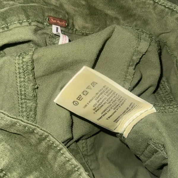 NWOT Free People High Time Velvet Kick Flare Pants Olive Army Green - Image 6