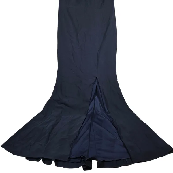Dessy Collection Midnight Blue Bow Back Mermaid Evening Gown Dress 4 Style 3084S - Image 6