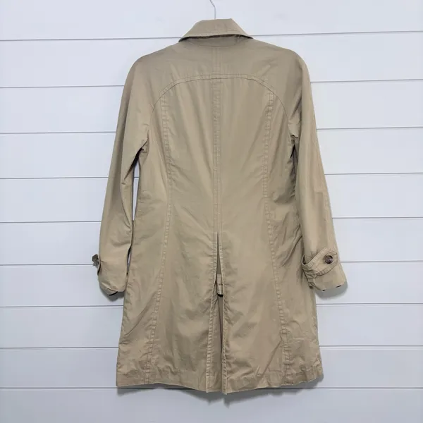 J.Crew‎ 100% cotton tan trench coat with hidden buttons down front Size XS - Image 4
