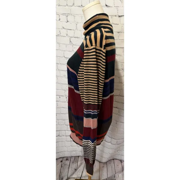 Paisley & Gray Retro Striped Wool-Blend Turtleneck Sweater Size Large - Image 3