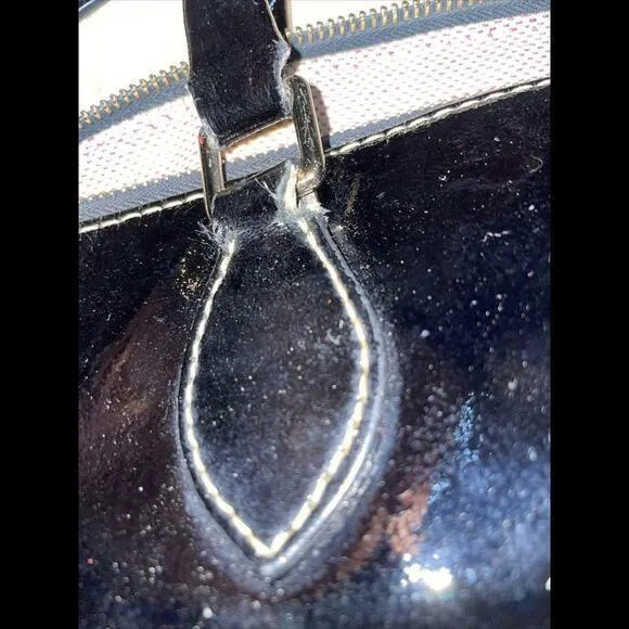 Dooney & Bourke satchel black patent leather Glossy Double Handles‎ - Image 8