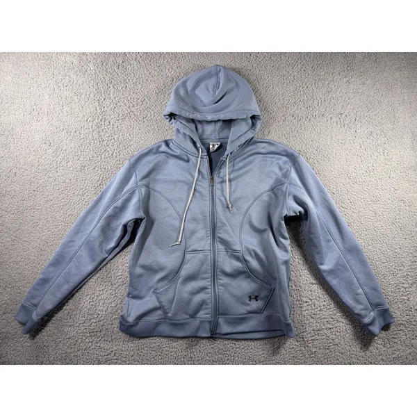 Under Armour Hoodie Women XL Full Zip Fleece Casual Outdoor Jacket‎ - Image 2