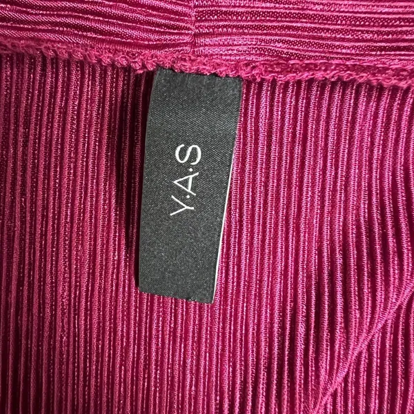 YAS Wrap Dress Womens Medium‎ Wine Maxi Long Sleeve Ribbed V-Neck Slinky Stretch - Image 12