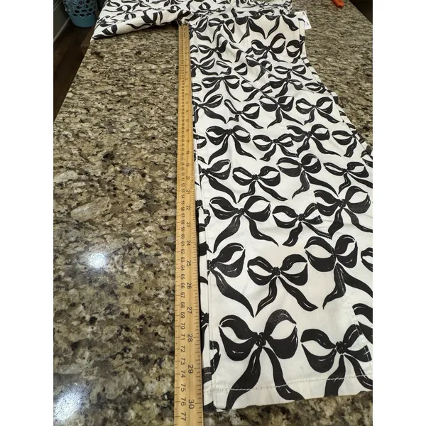 Free People Spotlight Printed High Rise Wide Leg Jeans We the Free Size 27 Bows - Image 12