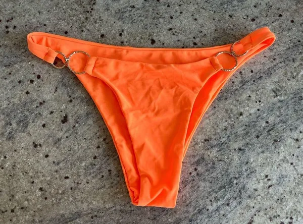 ZAFUL Dual O-ring Neon Bikini Swimsuit - Dark Orange. Excellent condition - Image 4