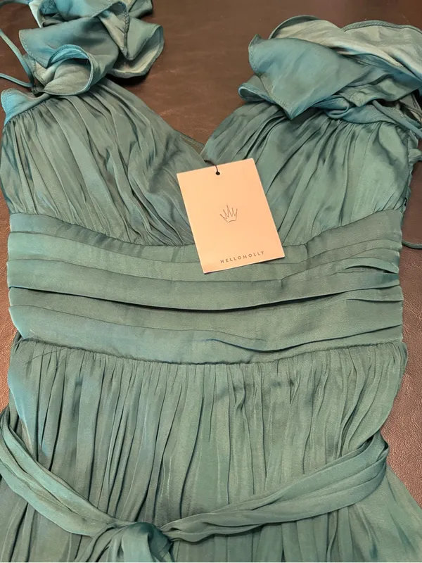 Hello Molly Forest Green Ruffle Wrap Mini Dress NWT size 4 Homecoming - Image 8