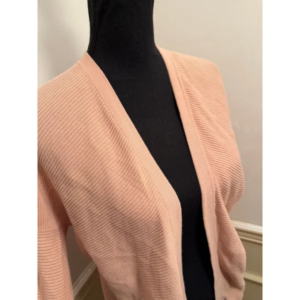 Sissy Boy Organic Cotton Open-Front Ribbed Cardigan Peach / Soft Pink Minimalist - Image 3