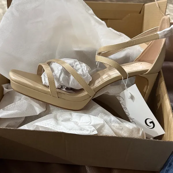 Greatonu Women's Heeled‎ Sandals Tan Size 10 - Image 7